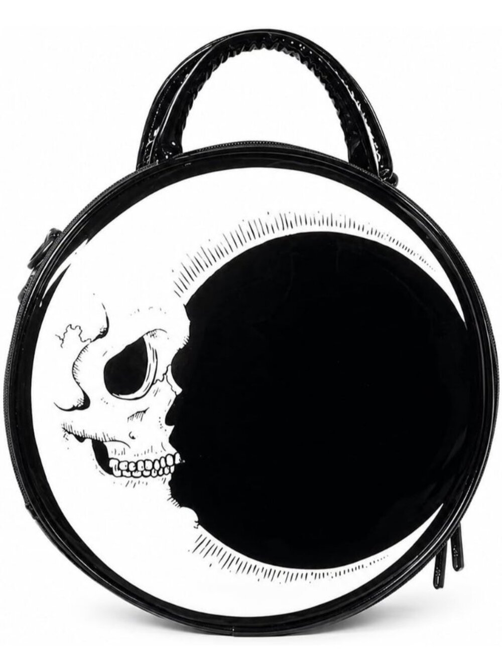 Women Black White Halloween Gothic Pumpkin Coffin Skull Bat Purse Crossbody Bag